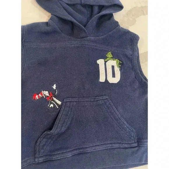 Boy’s Suess Wear Hooded Vest Size 7 Grinch & Cat & the Hat Characters - Picture 2 of 4